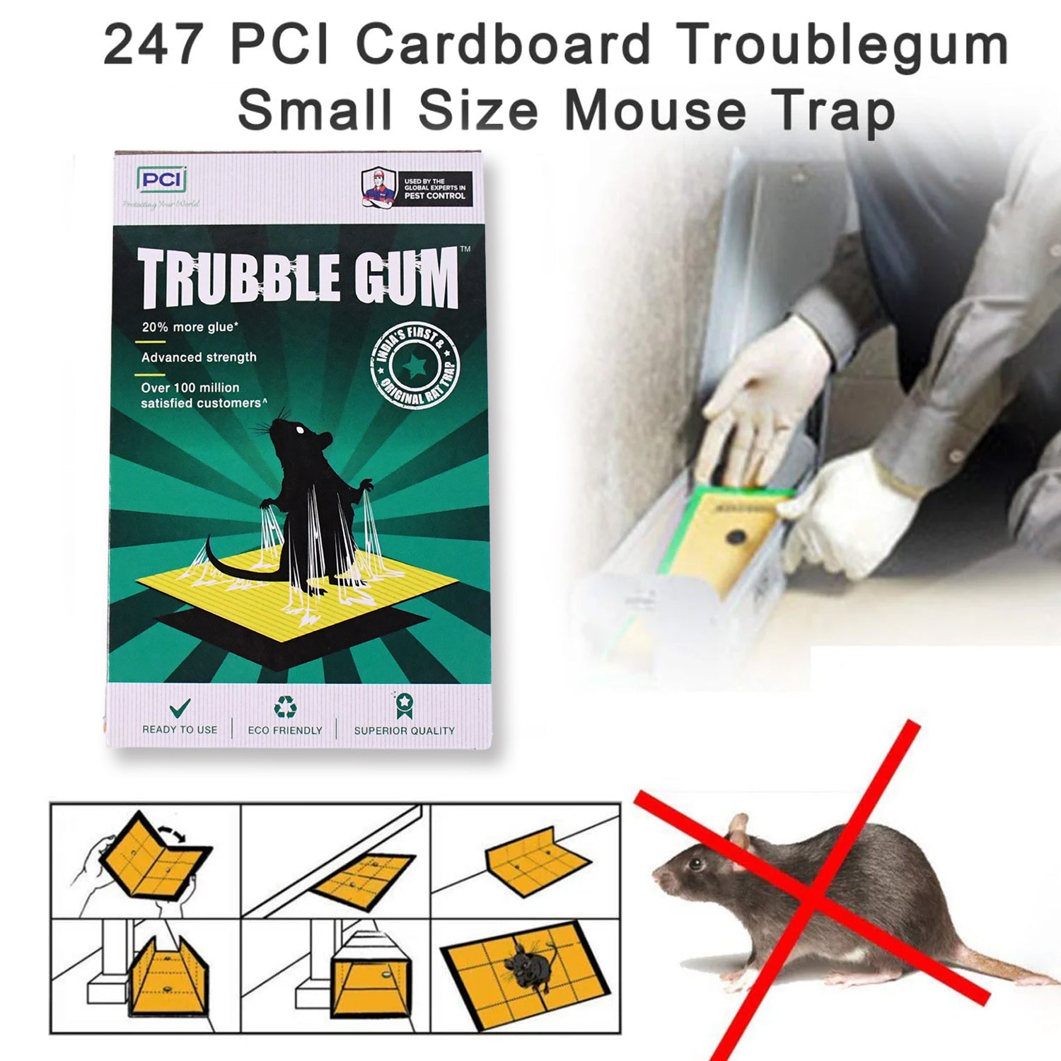 PCI Cardboard Troublegum Small Size Mouse Trap-1pc PCI Cardboard Troublegum Small Size Mouse Trap-1pc